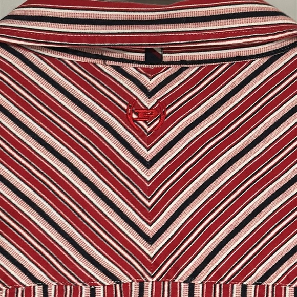 PHAT FARM VINTAGE 90s Y2K RED WHITE STRIPE LONG SLEEVE BUTTON DOWN SHIRT. 3XL - Picture 9 of 9